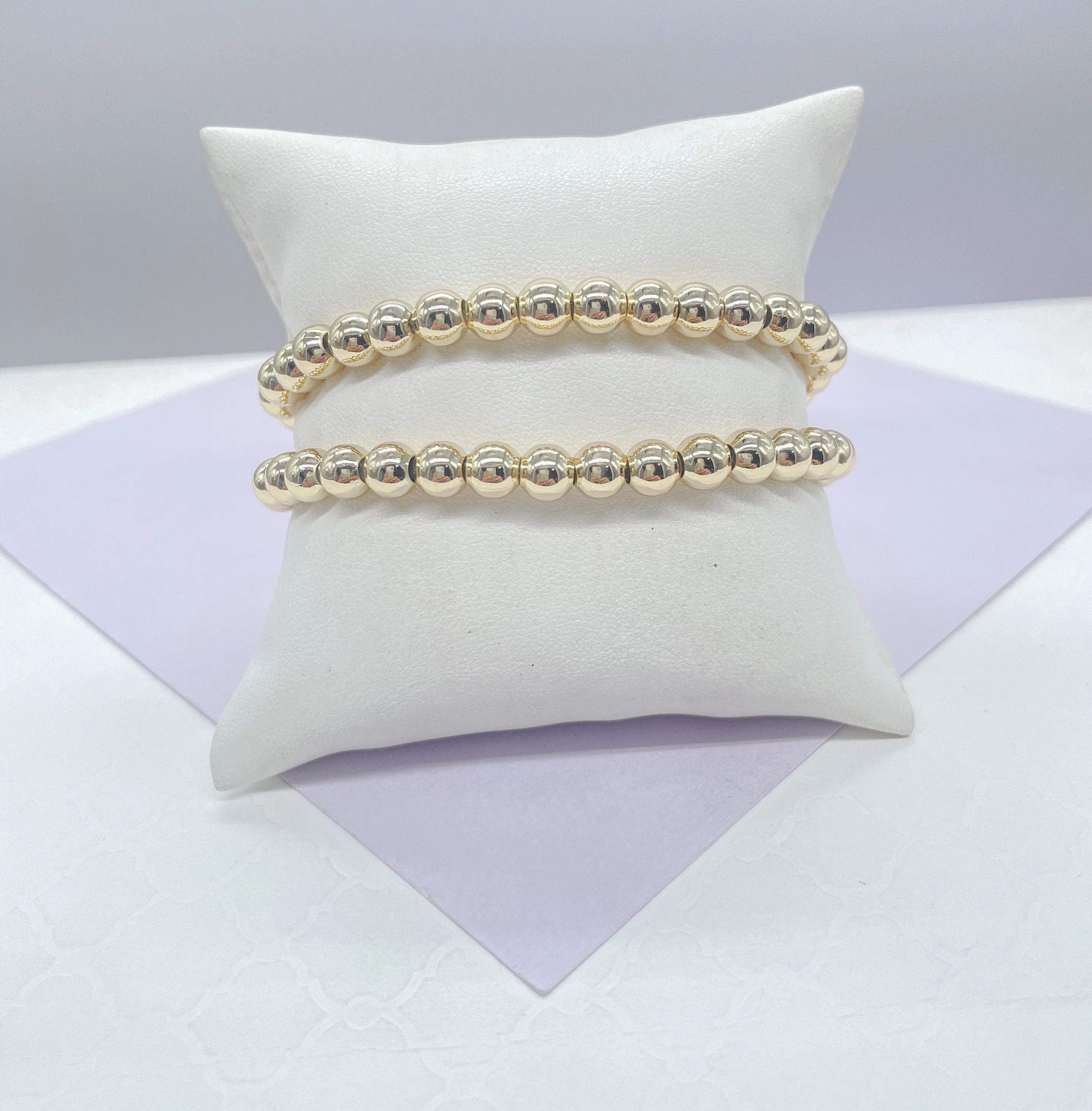 18k Gold Filled Elastic Beaded Bracelet Available in 3 Sizes, Beaded Bracelet, Dainty Bracelet, Gold filled Bracelet, Gifts for her.