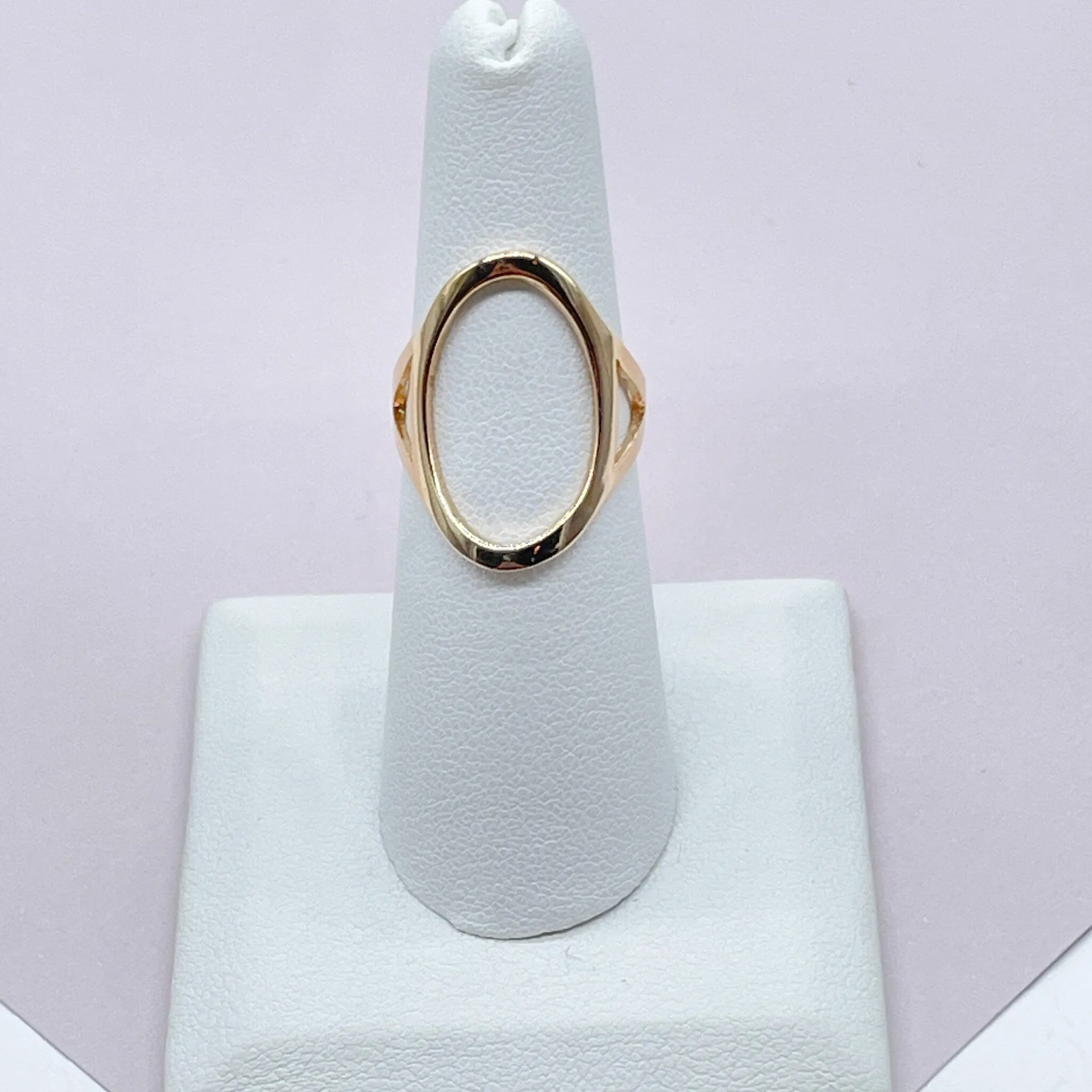 18k Gold Filled Open Oval Ring Hallowed Oval Fashion Design