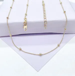 18k Gold Filled Thin 1mm Mini Beaded Satellite Chain, Statment Piece, Gift Ideas, Dainty Jewlery,
