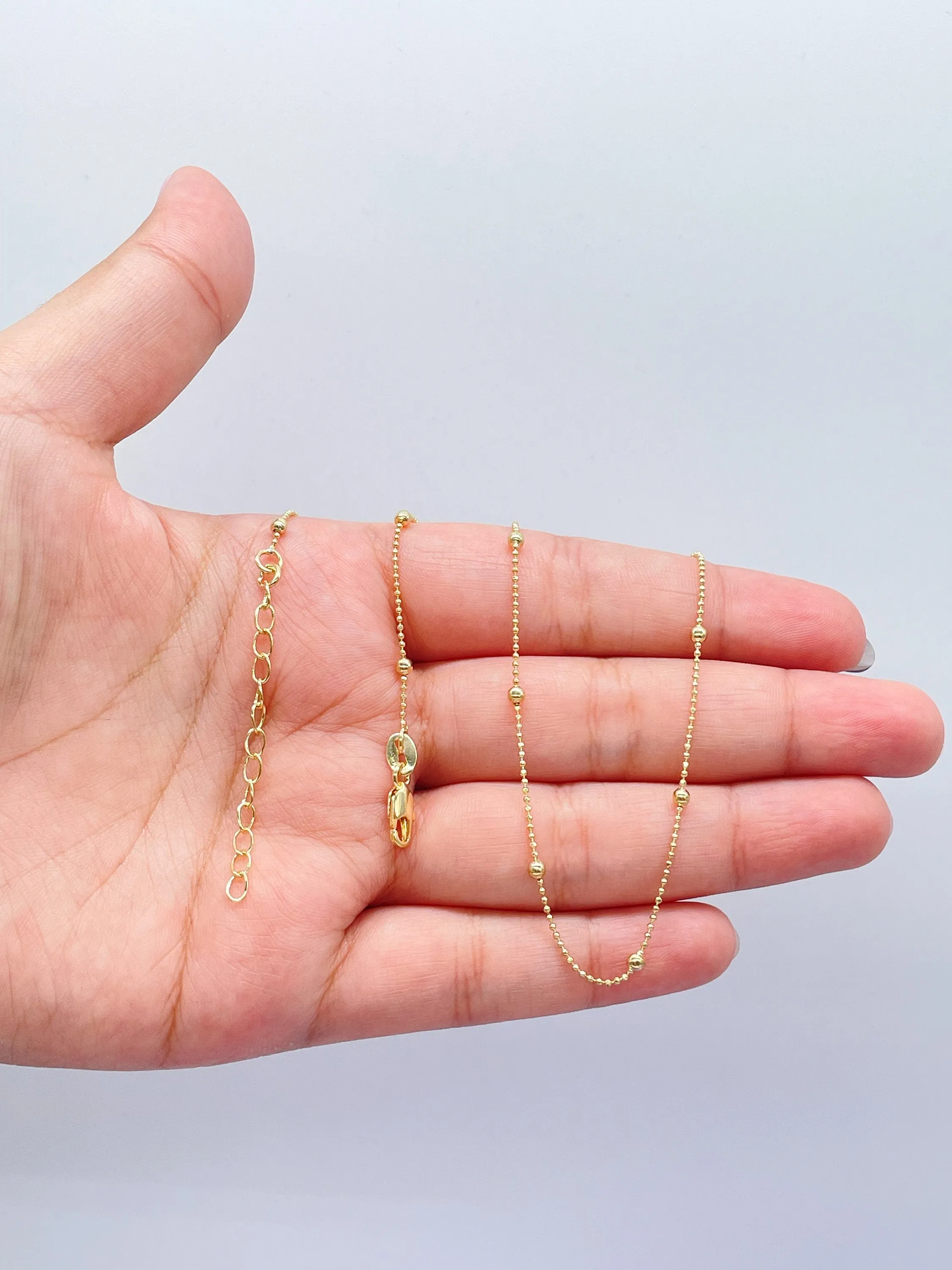 18k Gold Filled Thin 1mm Mini Beaded Satellite Chain, Statment Piece, Gift Ideas, Dainty Jewlery,