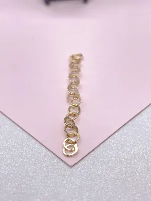 18k Gold Filled Wide Oval Link 2” Extenders for Chains, Necklaces, Anklets