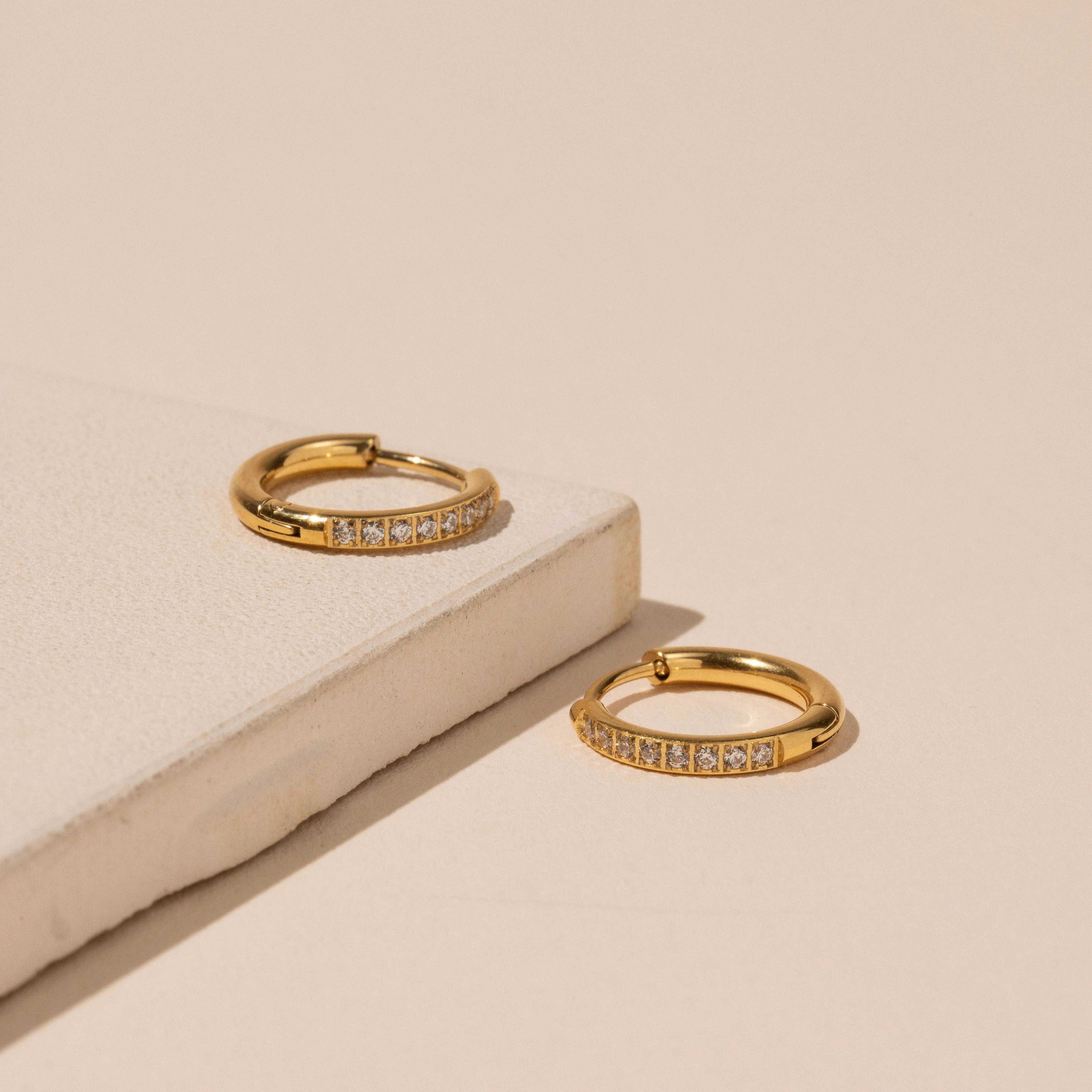 18K Gold Plated Stainless Steel Classic Hoop Earrings