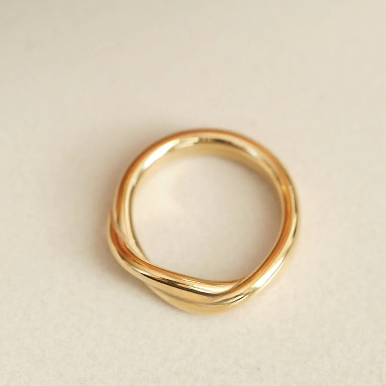18K Gold PVD Twist Ring, Slight Twist Ring, Gold Ring, Dainty Ring, Stacking Ring, Simple Ring, Classic Ring, Twisted Ring, Waterproof Ring