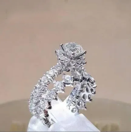 2 PCS/Set Zircon Crystal SeriesTrendy Rings Set