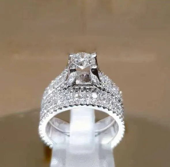 2 PCS/Set Zircon Crystal SeriesTrendy Rings Set