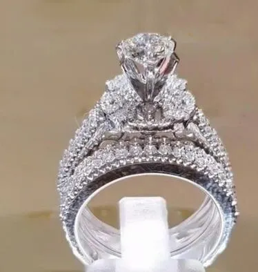 2 PCS/Set Zircon Crystal SeriesTrendy Rings Set