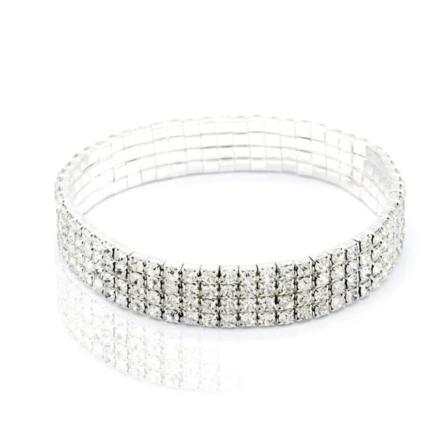 2021 New Fashion Silver stretch 1/2/3/4 Rows