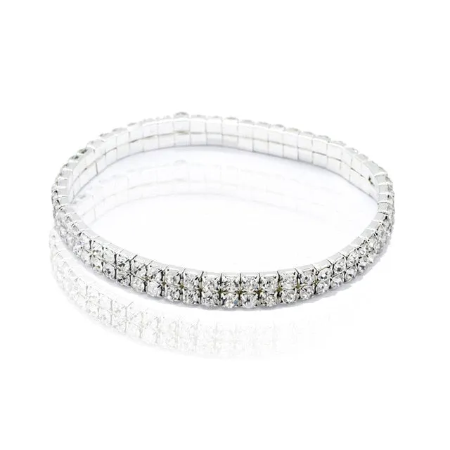 2021 New Fashion Silver stretch 1/2/3/4 Rows