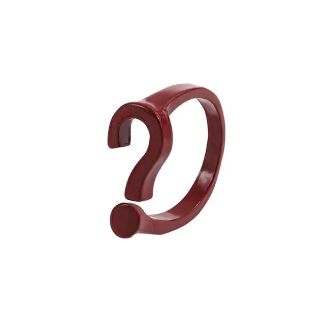 2021 New Trendy Hand-painted Candy Color Dripping Oil Geometric Chain Rings for Women Multicolor Irregular Open Rings Jewelry