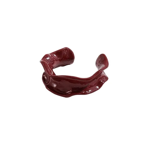2021 New Trendy Hand-painted Candy Color Dripping Oil Geometric Chain Rings for Women Multicolor Irregular Open Rings Jewelry