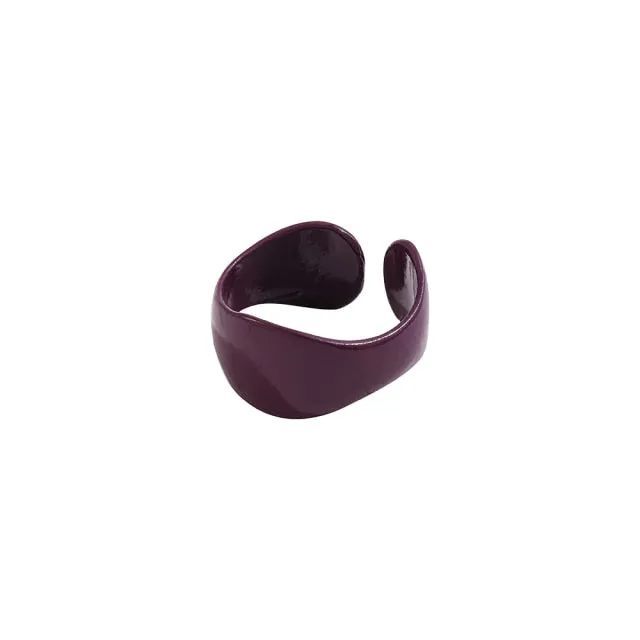 2021 New Trendy Hand-painted Candy Color Dripping Oil Geometric Chain Rings for Women Multicolor Irregular Open Rings Jewelry