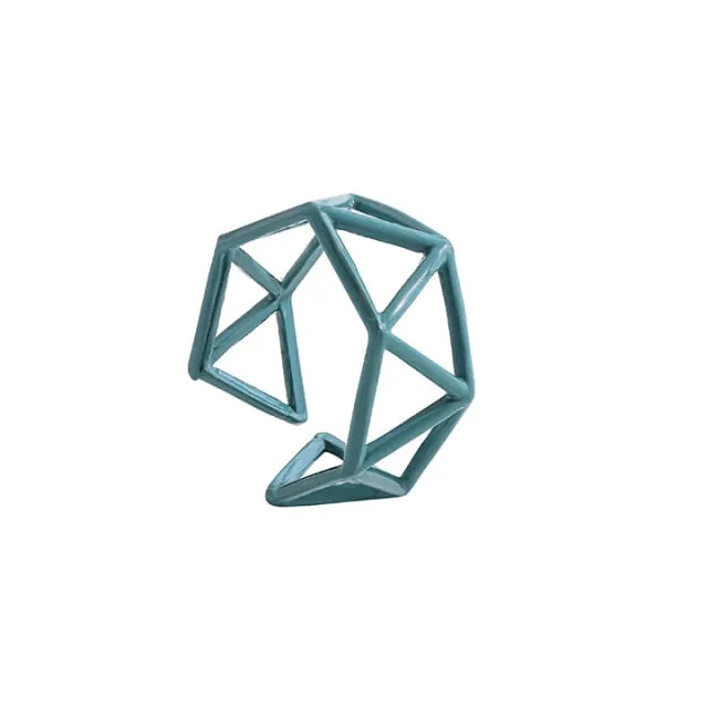 2021 New Trendy Hand-painted Candy Color Dripping Oil Geometric Chain Rings for Women Multicolor Irregular Open Rings Jewelry