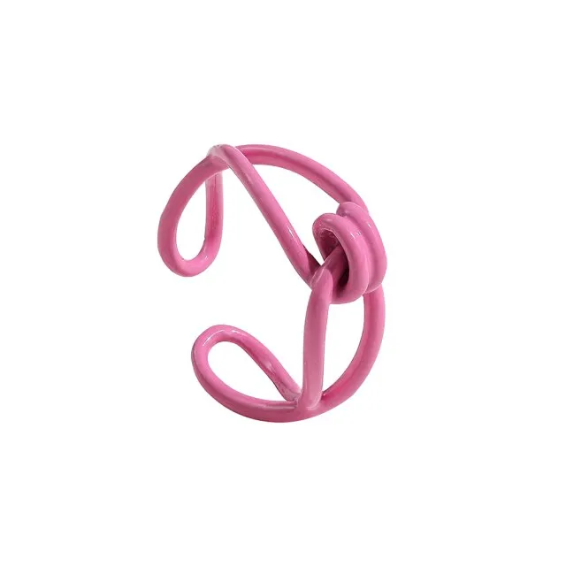 2021 New Trendy Hand-painted Candy Color Dripping Oil Geometric Chain Rings for Women Multicolor Irregular Open Rings Jewelry