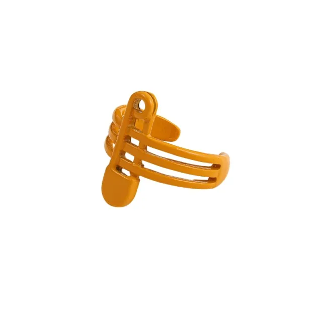 2021 New Trendy Hand-painted Candy Color Dripping Oil Geometric Chain Rings for Women Multicolor Irregular Open Rings Jewelry