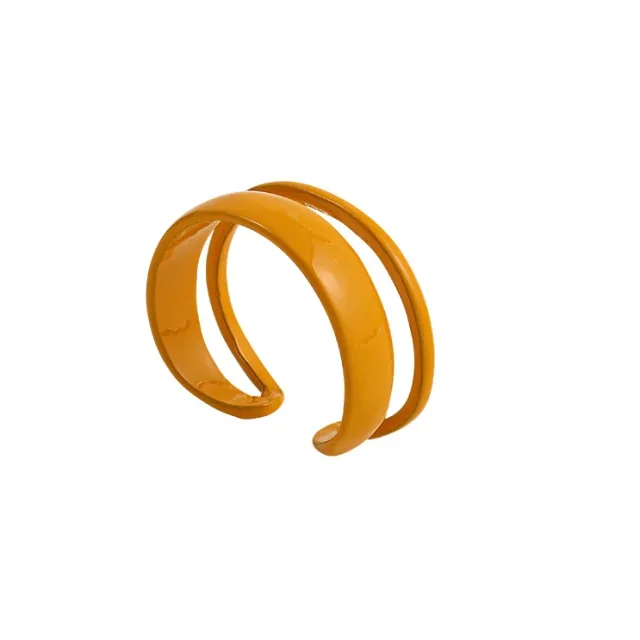 2021 New Trendy Hand-painted Candy Color Dripping Oil Geometric Chain Rings for Women Multicolor Irregular Open Rings Jewelry