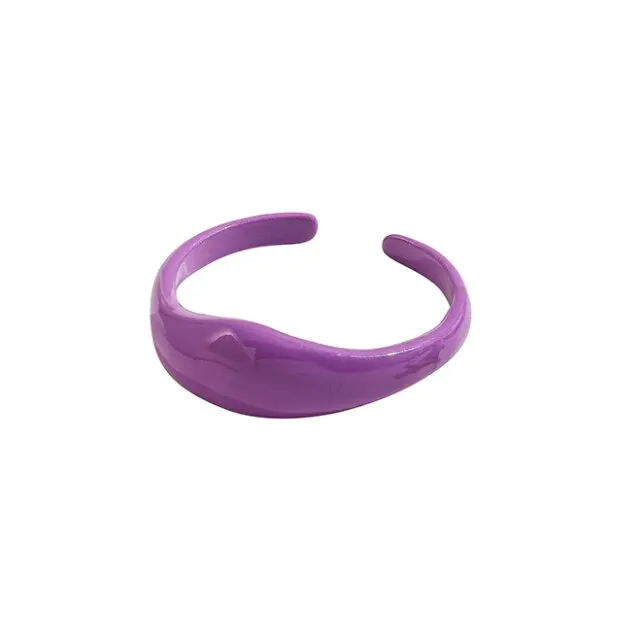 2021 New Trendy Hand-painted Candy Color Dripping Oil Geometric Chain Rings for Women Multicolor Irregular Open Rings Jewelry