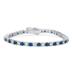 5 Carat Blue Sapphire and Diamond Crystalline Bracelet