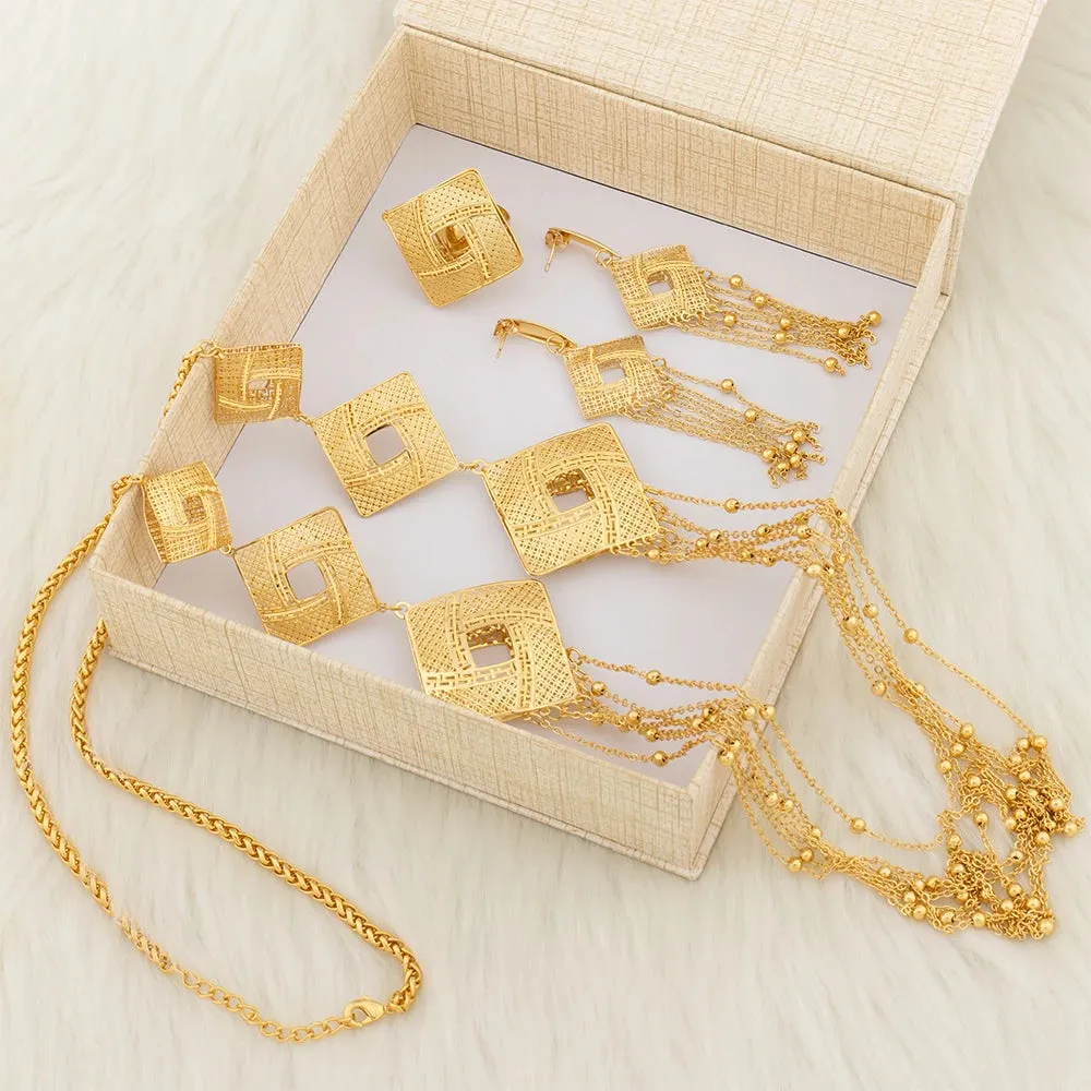 7 Layers Necklace Set with Gift Box For Women