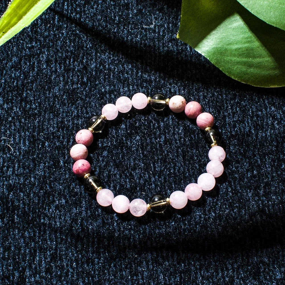 8mm Rhododenite Rose Quartz Beaded 108 Mala Necklace Meditation