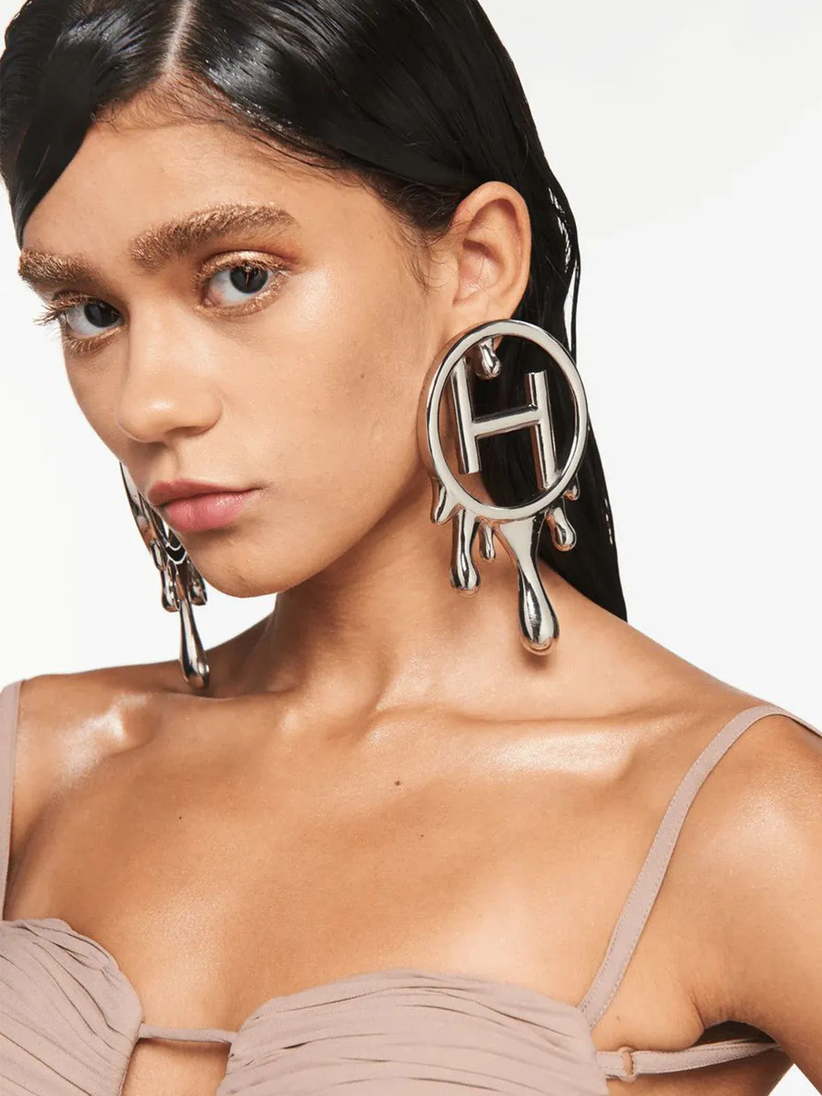 Alaya F in Midi Mongram Earrings