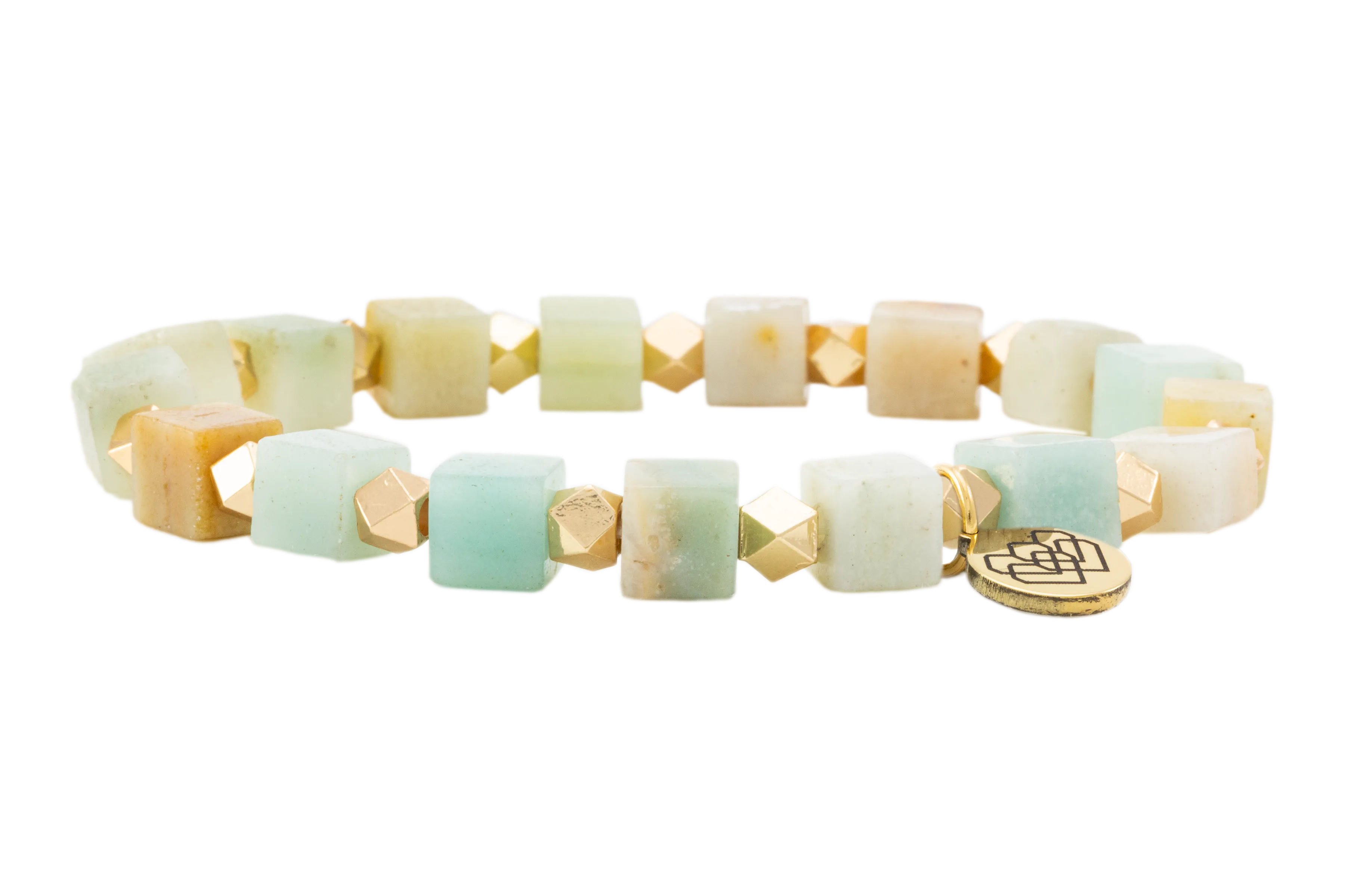 Amazonite Clarity Square Beaded Bracelet