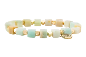 Amazonite Clarity Square Beaded Bracelet
