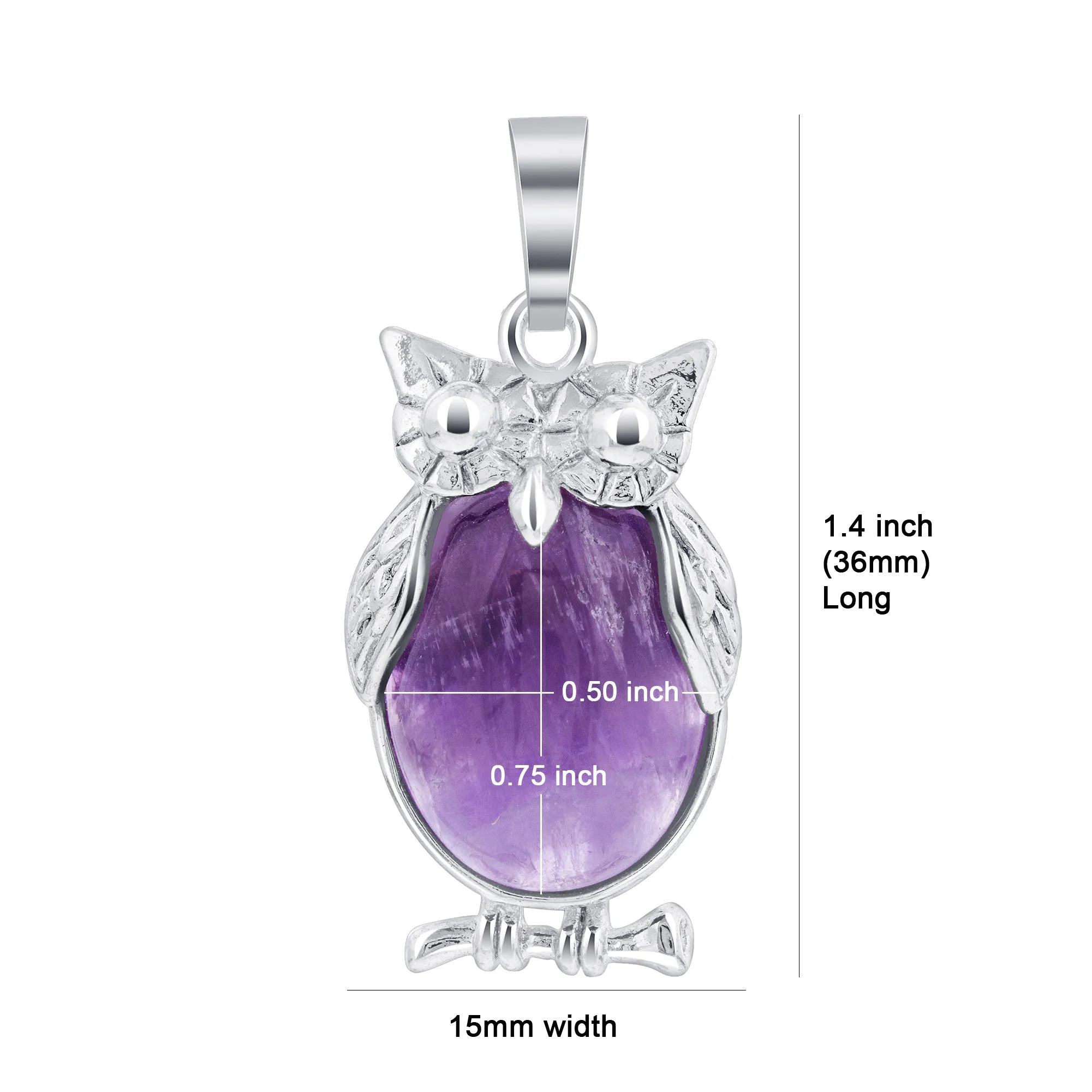 Amethyst Gemstone Pendant Cabachon making Serious Looking Owl
