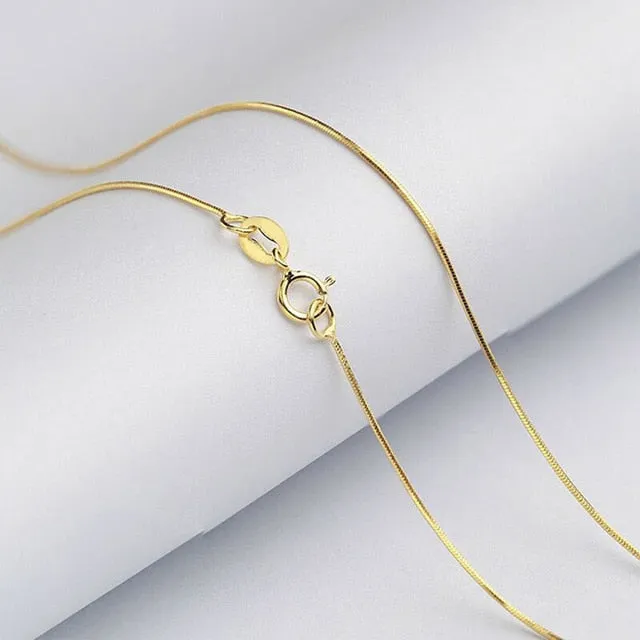 ANI 18K Rose Gold (AU750) Chain Necklace for Women Engagement Fine Jewelry Snake Chain for Pendant 16 inches or 18 inches
