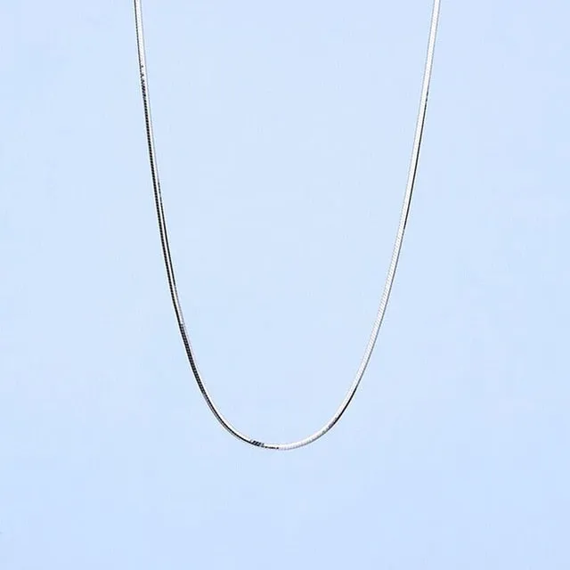 ANI 18K Rose Gold (AU750) Chain Necklace for Women Engagement Fine Jewelry Snake Chain for Pendant 16 inches or 18 inches
