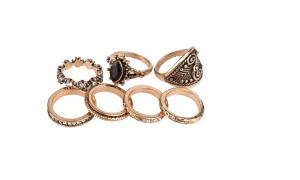 Antique Gold-Color Resin Finger Rings for Women