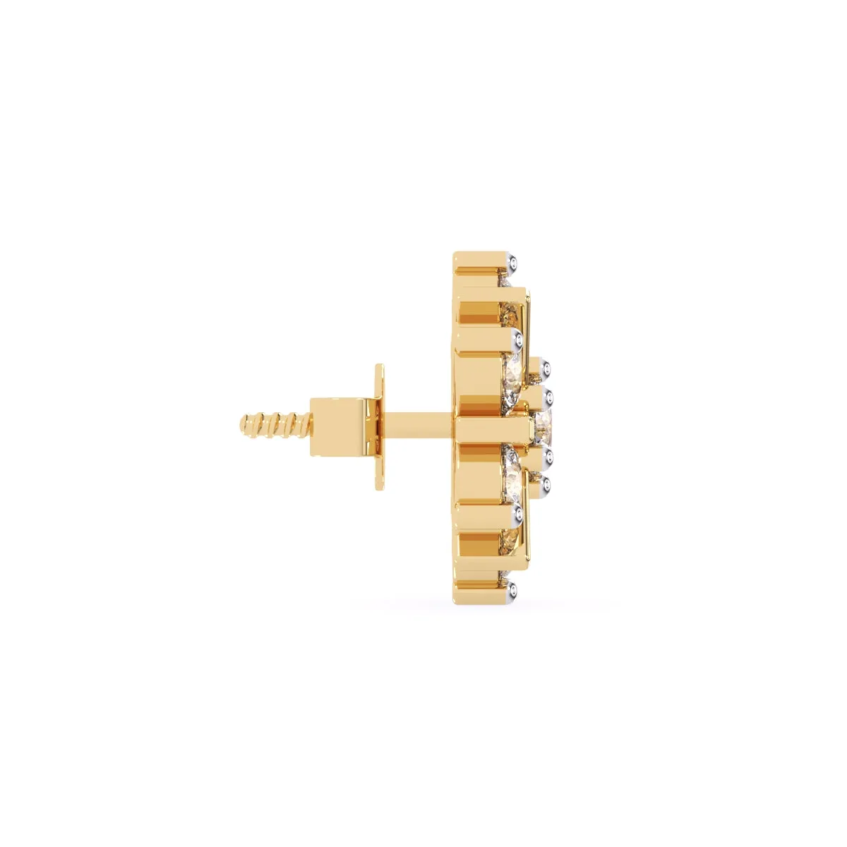 Artistic Round Lab Grown Diamond Beautiful Stud Earrings