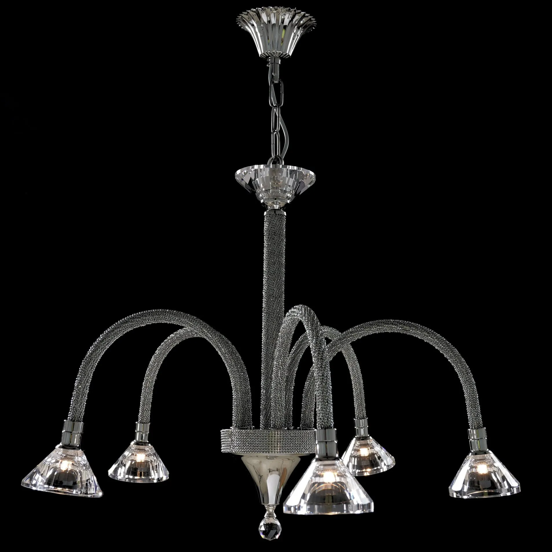 Asfour Chandelier  Chrome Chatons Hallogen