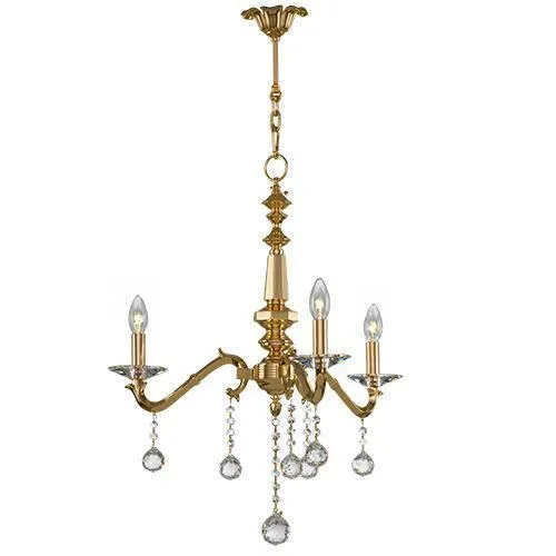 Asfour - Majestic Chandelier - 3 Bulbs - Gold - Bearish Clear