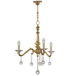 Asfour - Majestic Chandelier - 3 Bulbs - Gold - Bearish Clear