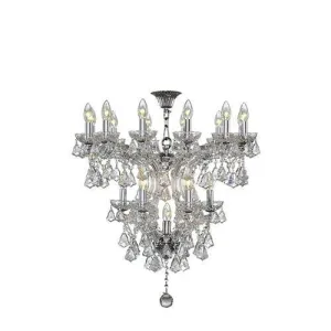 Asfour - Maria Theresa Chandelier - 19 Bulbs - Chrome - Pendeloque Clear