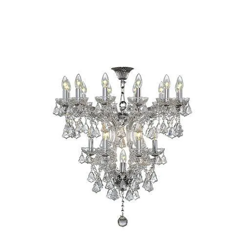 Asfour - Maria Theresa Chandelier - 19 Bulbs - Chrome - Pendeloque Clear