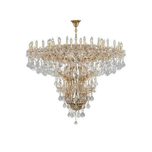 Asfour - Maria Theresa Chandelier - 71 Bulbs - Gold - Pendeloque Clear