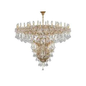 Asfour - Maria Theresa Chandelier - 71 Bulbs - Gold - Pendeloque Clear