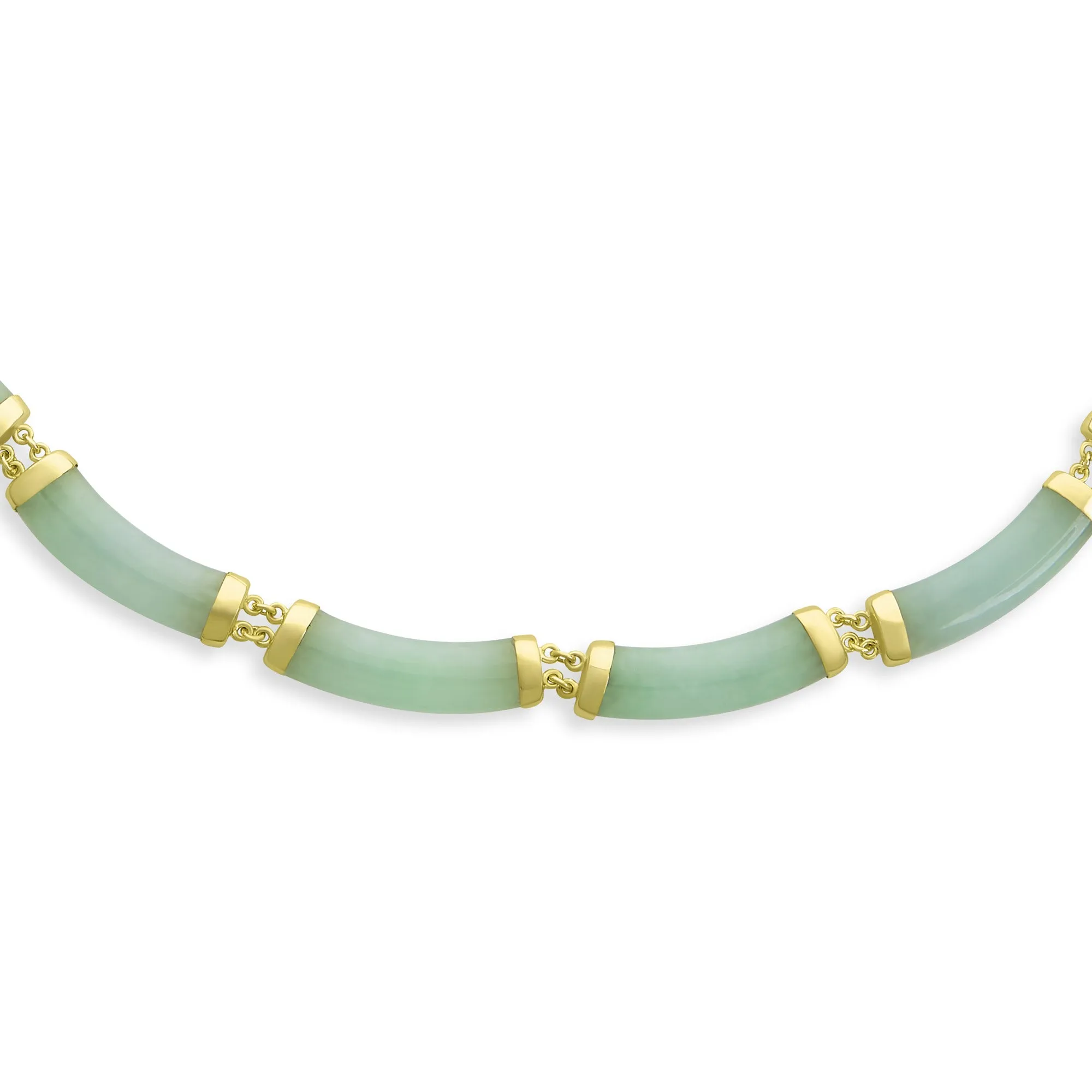 Asian Style Pendant Necklace Black Onyx & Green Jade 14K Gold Plated 16 Inch