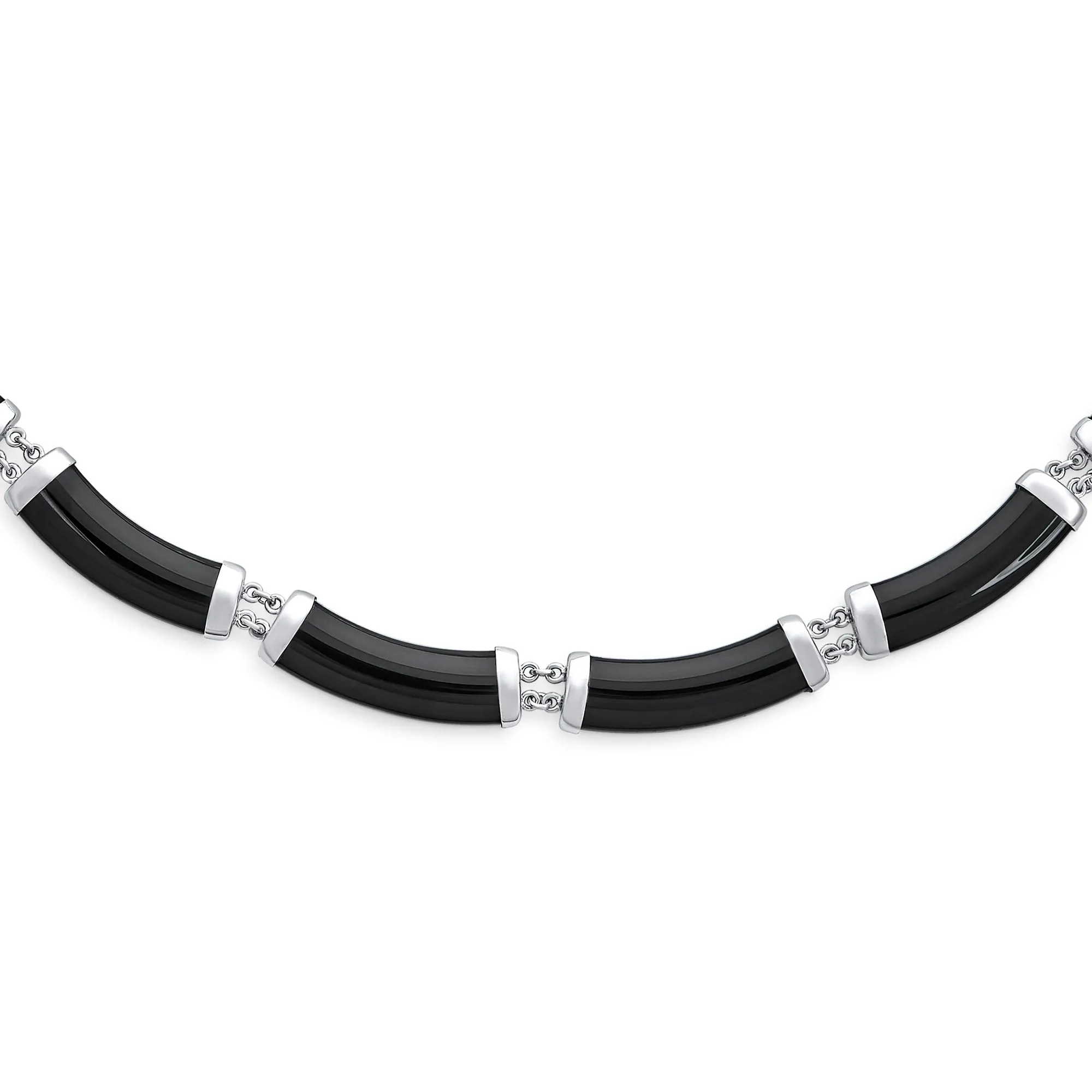 Asian Style Pendant Necklace Black Onyx & Green Jade 14K Gold Plated 16 Inch