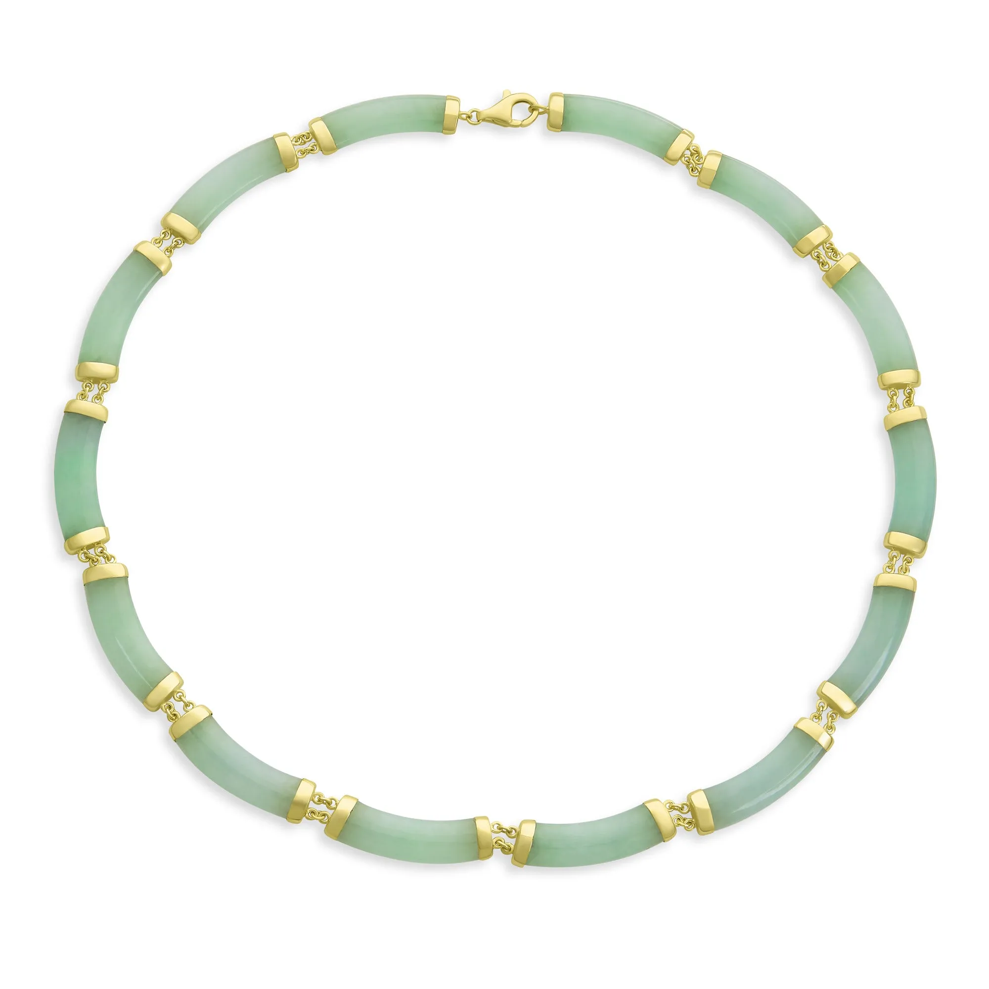 Asian Style Pendant Necklace Black Onyx & Green Jade 14K Gold Plated 16 Inch