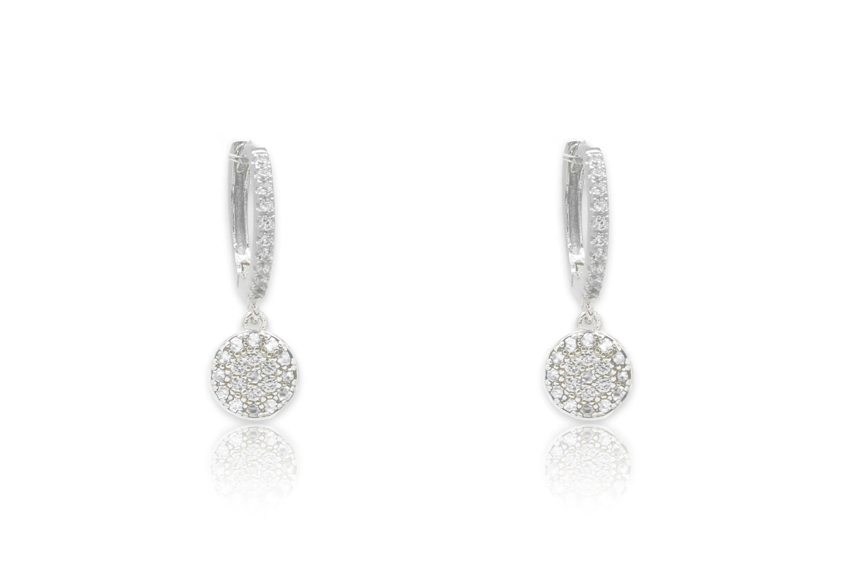 Balan Sterling Silver CZ Drop Huggies