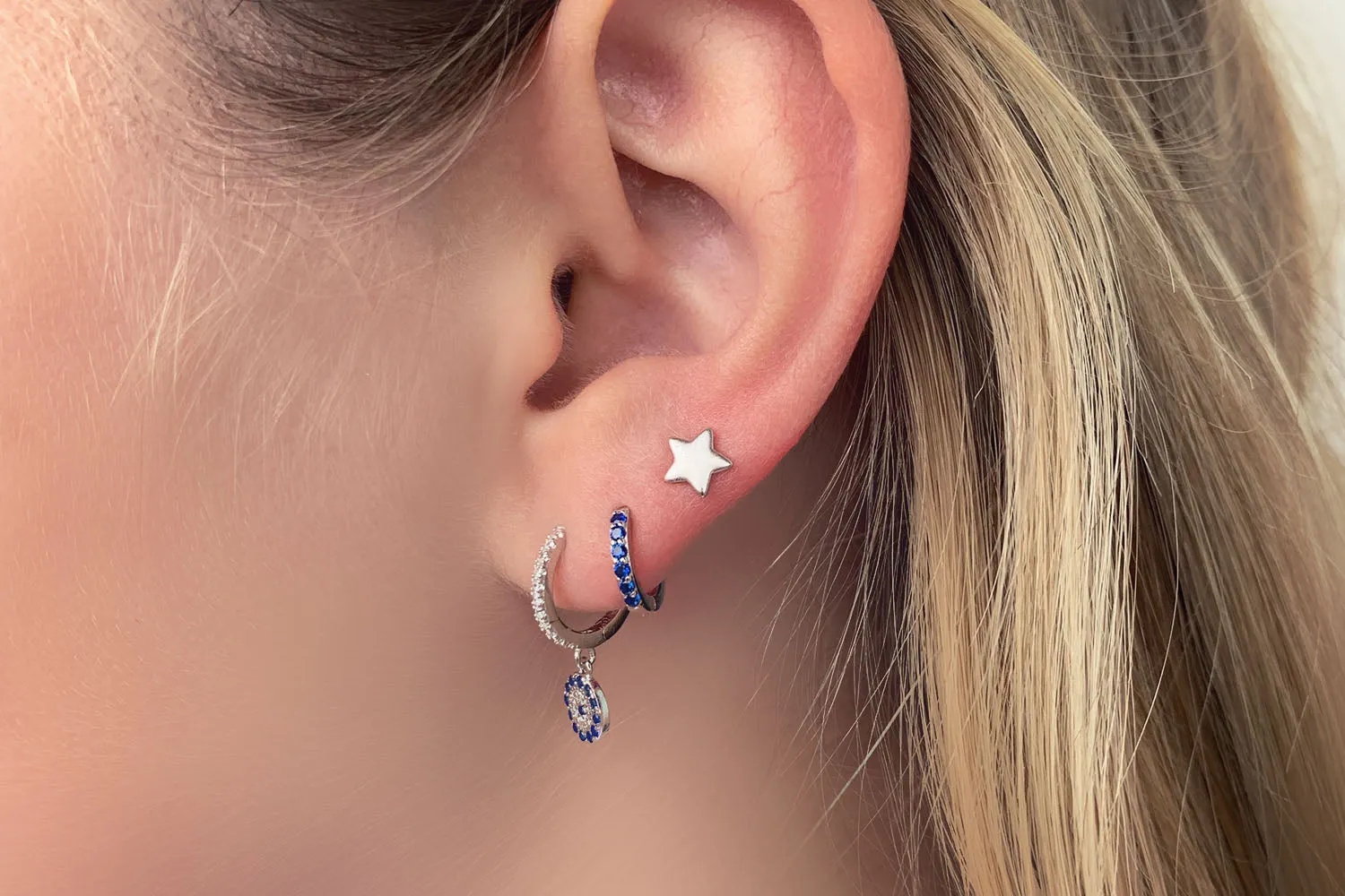 Balan Sterling Silver CZ Drop Huggies