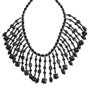 Beaded Fringe Statement Necklace