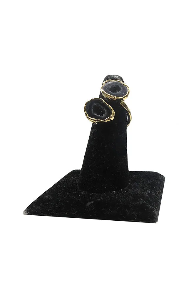 Black Double Geode Ring