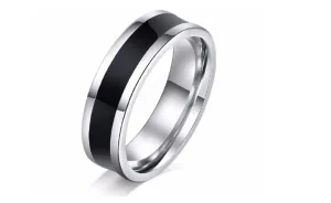 Black Polishing Cool Black Fashion Stainless Steel Ring For Women