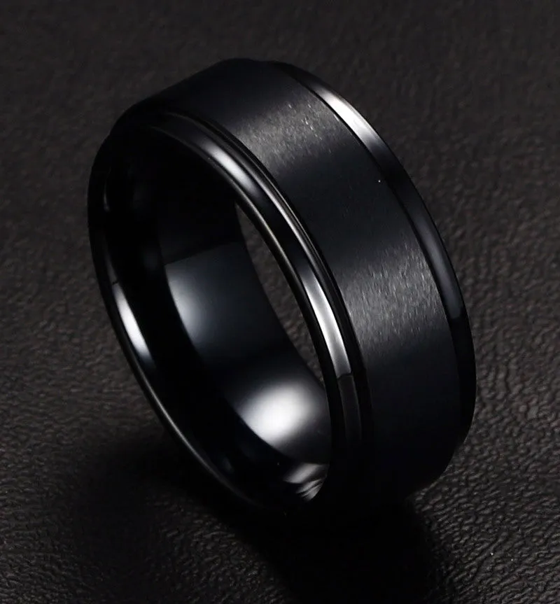 Black Pure Tungsten Carbide Wedding/Engagement Ring for Men