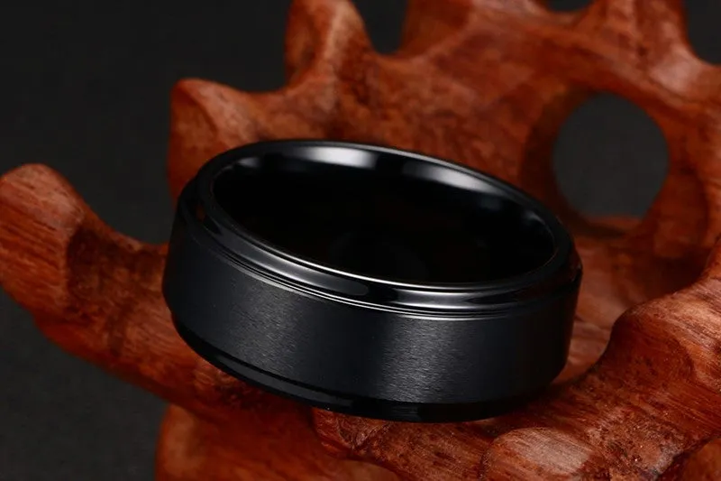Black Pure Tungsten Carbide Wedding/Engagement Ring for Men