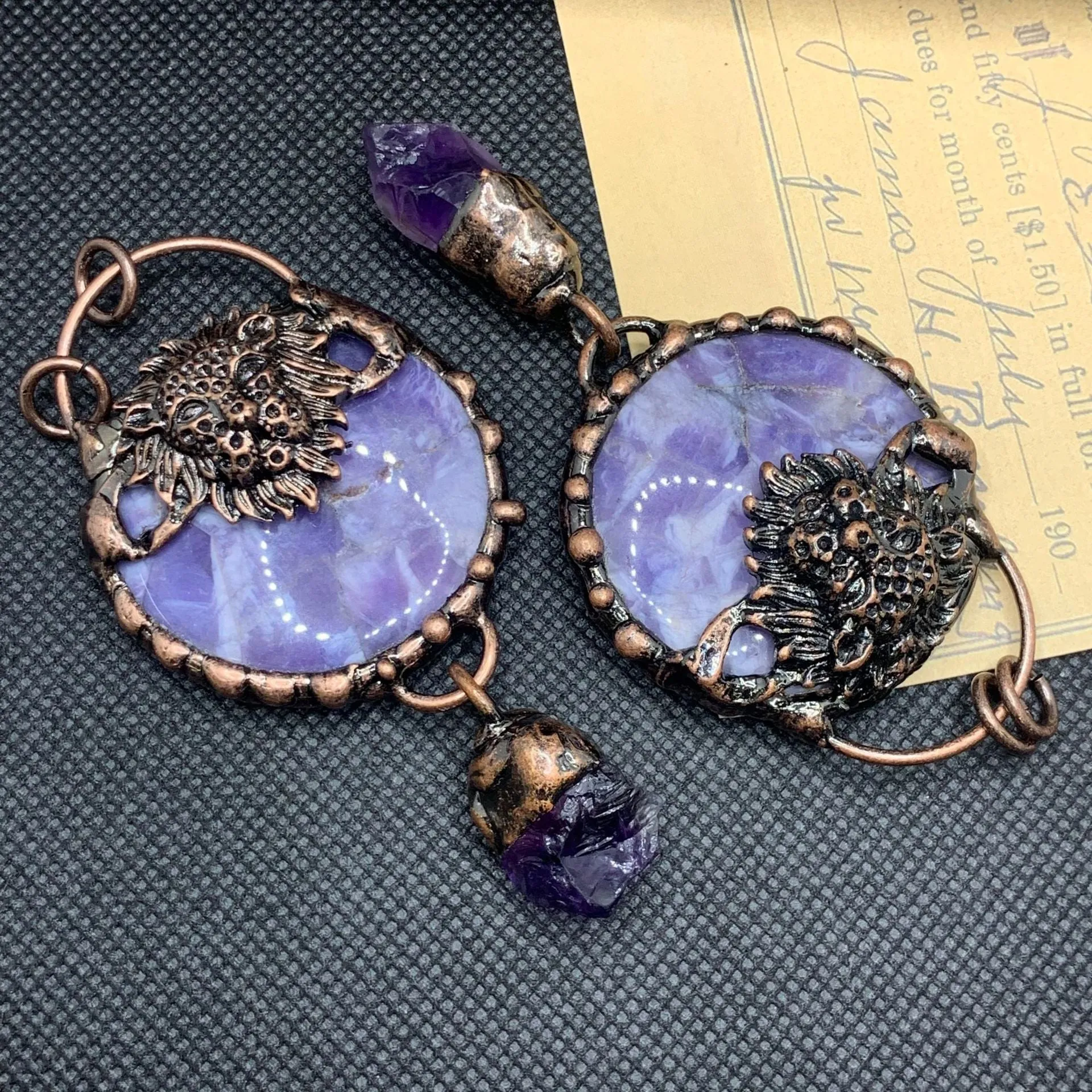 Blanchard - Vintage Amethyst Lion's Head Pendant by The Nevermore