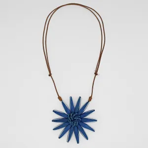 Blue Amaya Flower Statement Necklace